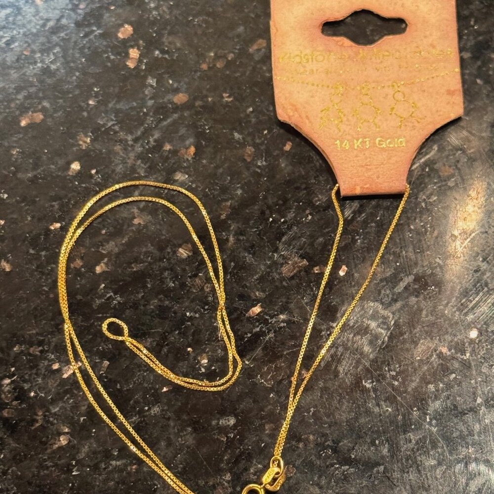 Gold Tiny Box Necklace - Picture 8 of 10